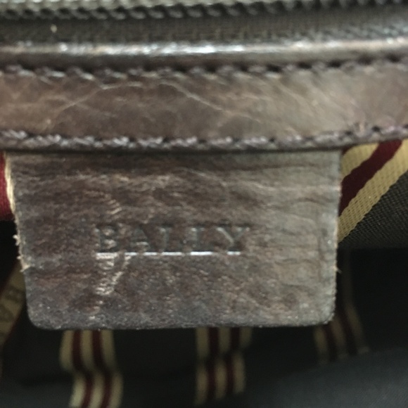 BALLY DARK BROWN LEATHER SMALL SHOULDER BAG PURSE - Picture 9 of 10